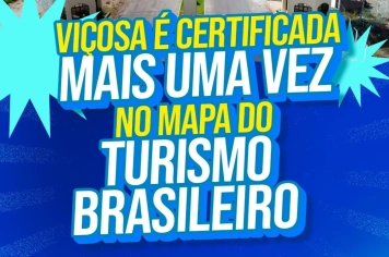 Viçosa é certificada novamente no Mapa do Turismo Brasileiro