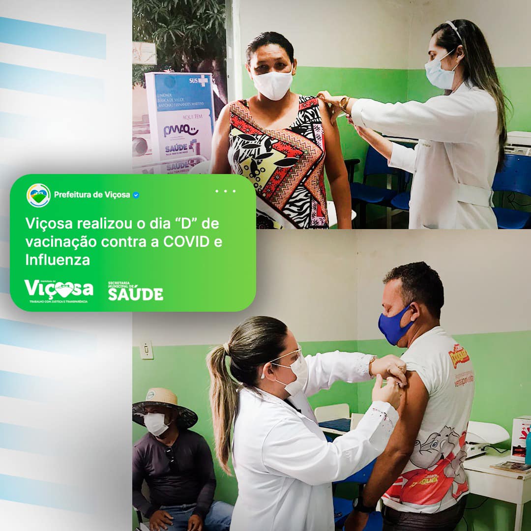 Viçosa realizou o dia “D” de vacinação contra a COVID e Influenza